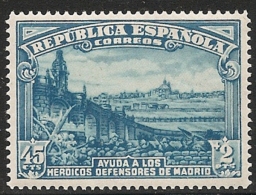 1938-ED. 757 -REPÚBLICA ESPAÑOLA-DEFENSA DE MADRID-NUEVO SIN FIJASELLOS - 1931-50 Ongebruikt