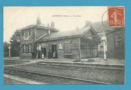 CPA - Chemin De Fer Cheminots La Gare AUNEUIL 60 - Auneuil