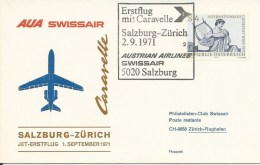 RF 71.22, Austrian / Swissair (AUA-SR), Salzburg- Zürich, Caravelle - Sonstige & Ohne Zuordnung