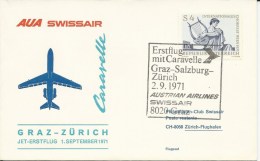 RF 71.22, Austrian / Swissair (AUA-SR), Graz- Zürich, Caravelle - Sonstige & Ohne Zuordnung