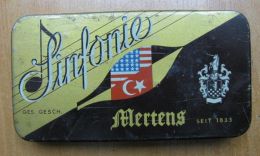 AC - SINFONIE MERTENS TURKISH - AMERICAN  TABAK - SNUFF TOBACCO EMPTY VINTAGE TIN BOX - Contenitori Di Tabacco (vuoti)