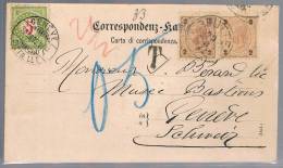 Austria, 1892, For Geneve, Taxe - Covers & Documents