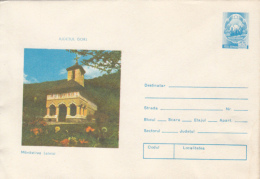 40283- LAINICI MONASTERY, ARCHITECTURE, COVER STATIONERY, 1977, ROMANIA - Abbeys & Monasteries