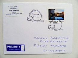 Cover From Finland To Lithuania 2014 Special Cancel Museum  Tampere - Briefe U. Dokumente