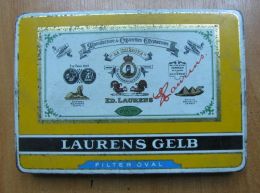 AC - LAURENS GELB # 1 MANUFACTURE DE CIGARETTES EGYPTIENNES EMPTY TIN BOX - Cajas Para Tabaco (vacios)
