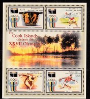 2000 Cook Islands - Olympic Games Sydney Sheet 4 V., Athletics Landscape Sports  MNH - Summer 2000: Sydney