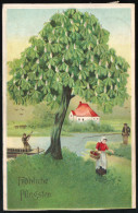 2187 - Ohne Porto - Alte Präge Litho Ansichtskarte - Kastanienbaum Gel 1912 - Pentecost