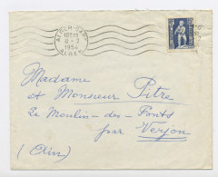 ALGÉRIE RF : : N° Yvert 290 SUR LETTRE OBLI. DU 8/2/1954 D'ALGER GARE POUR LA FRANCE - Lettres & Documents