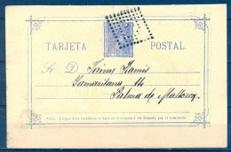 1876 , BARCELONA , E.P. 8 , MATASELLOS ROMBO , CIRCULADO A PALMA DE MALLORCA , LLEGADA - 1850-1931