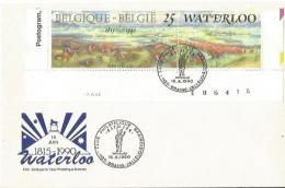ENVELOPPE   WATERLOO  CACHET  BRAINE  L'ALLEUD  18/6/1990 - Ohne Zuordnung
