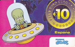 TARJETA DE ESPAÑA DE 10 EUROS DE UN MARCIANO EN UNA NAVE ESPACIAL (OVNI) - Espace