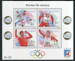 Norway 1993. Block W. 4 Stamps "Norwegian OL-winners" - Blokken & Velletjes