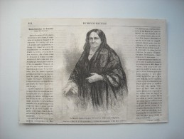 GRAVURE 1864. MARIE-CHRISTINE DE BOURBON, REINE MERE D’ESPAGNE. AVEC EXPLICATIF. - Stiche & Gravuren