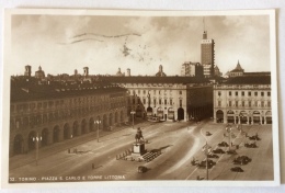 TORINO PIAZZA S. CARLO E TORRE LITTORIA VIAGGIATA FP - Piazze