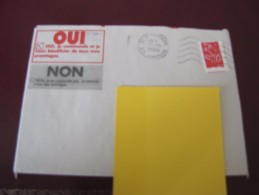 Variété Tvp Rouge Marianne De Lamouche De Carnet  Plus Grand Oblitéré Sur Lettre - Lettres & Documents