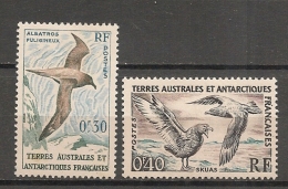 BIRDS - 1959 TERRES AUSTRALES ET ANTARTIQUES FRANCAICES - Yvert # 12/13 - MINT Light Trace Of Hinge - Ohne Zuordnung