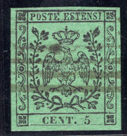 Ducato Di Modena (1852) - 5 Cent. Verde - Sass. 1 - Modène