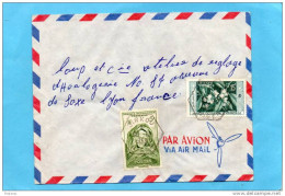 MARCOPHILIE-lettre-NIGER-  Cad- Hexagonal-DIRKOU 1949-2-stamps N° AOF -pour Françe - Lettres & Documents