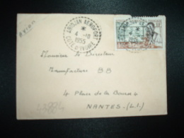 LETTRE PAR AVION Pour FRANCE TP AOF 15F OBL. Tiretée 4-10-1955 ABIDJAN AEROPORT COTE D'IVOIRE - Briefe U. Dokumente