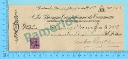 Sherbrooke Quebec Cheque1947 - Ministre Johnny Bourque Union Nationale Gouv. Duplessis + Signature  -2 Scans - Cheques & Traveler's Cheques