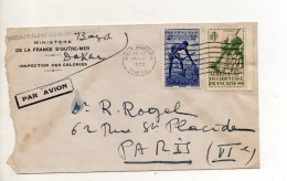 AFRIQUE OCCIDENTALE FRANCAISE ENVELOPPE DU 10 DECEMBRE 1948 DE DAKAR POUR PARIS - Briefe U. Dokumente