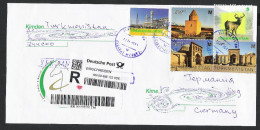 Turkmenistan R-Brief 2015 Registered Letter Cover UNESCO-Welterbe Monuments 2013 Fauna Maral 2009 - Turkmenistán