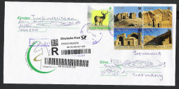 Turkmenistan R-Brief 2015 Registered Letter Cover UNESCO-Welterbe Monuments 2013 Fauna Maral 2009 - Turkmenistan