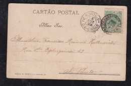 Brazil Brasil 1905 Postcard RIO To SAO PAULO Railway PM 2° TREM NORTE C.A. SAO PAULO - Lettres & Documents