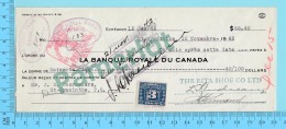St-Hyacinthe Quebec 1942 - $65.40, Cheque Certifié, Facture Rita Shoe Co Ltd, 3 Cents Accise Timbre   -2 Scans - Cheques & Traveler's Cheques