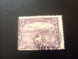 TASMANIA TASMANIE 1902 -1903 VUE De HOBART Yvert Nº 69 º FU Dentelé 12 1/2 - Usados
