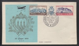 SAINT MARIN - SAN MARINO - MONTE TITANO / 1958 - ENVELOPPE FDC - SASSONE # S518  (ref 35) - Lettres & Documents