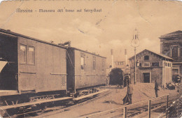 MESSINA  /  Manovra Del Treno Sul Ferry-Boat _ Viaggiata 14.6.1915 _ Verificata Per Censura - Messina