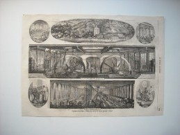 GRAVURE 1864. GRANDES INDUSTRIES. FILATURE DE COTON DE M. POUYER-QUERTIER, A ROUEN. - Prenten & Gravure