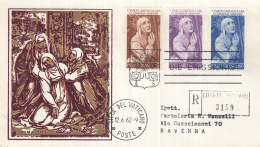 Vaticaan - FDC 12-06-1962 - 500 Jahrestag Der Heiligsprechung Der Hl. Katharina Von Siena - Michel 402 - 404 - FDC