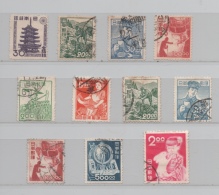 JAPON ENTRE N° 362 Et 459 (YT) 11 TIMBRES VALEUR 27,75 EUROS 1946/1950 - Gebruikt