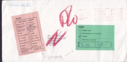 Great Britain 1985 PP Cover Brief NJARDVIK Iceland "Fluttur" Endursent - RETOUR Labels Interesting Cancels (2 Scans) - Cartas & Documentos