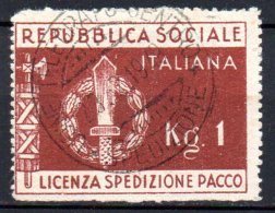 1944 Repubblica Sociale RSI Franchigia Militare N. 1 Timbrato Used - Fiscale Zegels