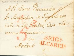 PREFILATELIA Castilla-La Mancha Sobre 1836. CASTILMIMBRE (GUADALAJARA) A MADRID. Marca BRIGª / ALCARRIA, De Brihueg - ...-1850 Vorphilatelie