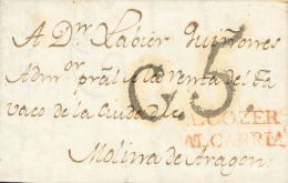 PREFILATELIA Castilla-La Mancha Sobre 1821. ALCOCER (GUADALAJARA) A MOLINA DE ARAGON. Marca ALCOZER / ALCARRIA (P.E.1) E - ...-1850 Vorphilatelie
