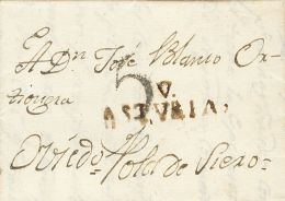 PREFILATELIA Asturias Sobre 1834. PUERTO DE PEON A POLA DE SIERO. Marca V. / ASTURIAS, De Villaviciosa (P.E.4) Edici&oac - ...-1850 Vorphilatelie