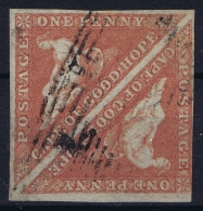 Cape Of Good Hope: 1853 1 D  SG 3  Used Paper Slightly Blued Tete Beche RR - Cape Of Good Hope (1853-1904)