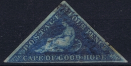 Cape Of Good Hope: 1853 1 D  SG 2  Used Paper Blued - Kaap De Goede Hoop (1853-1904)