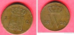 1 CENT 1822 TB  23 - 1815-1840: Willem I