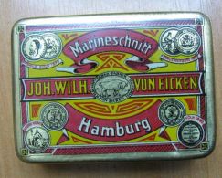 AC - MARINESCHNITT JOH WILH VON EICKEN HAMBURG TABAK  CIGARETTES EMPTY TIN BOX - Tabaksdozen (leeg)