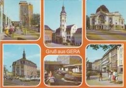 40549- GERA- STREET, TOWNHALL, MUSEUM, FOUNTAINS, CAR - Gera