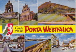 40560- PORTA WESTFALICA- EMPEROR WILHELM MEMORIAL, CATHEDRAL, SHIPS, HILL, BRIDGE, SQUARE, CAR - Porta Westfalica