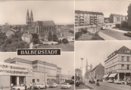 40582- HALBERSTADT- PANORAMA, CHURCH, APARTMENT BUILDINGS, RAILWAY STATION, CARS - Halberstadt