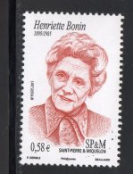 Saint Pierre Et Miquelon 2011.Henriette Bonin - Unused Stamps