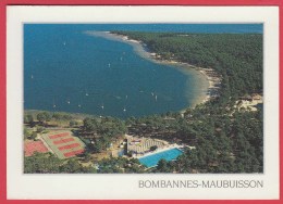 CPM *33 * CARCANS * Bombannes-Maubuisson* Vue Aérienne* Tennis , Piscine ..  SUP => SCAN Recto/Verso - Carcans