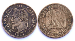 2 Centimes 1861 A (Paris) Napoléon III°. Tête Laurée. Bronze - 2 Centimes